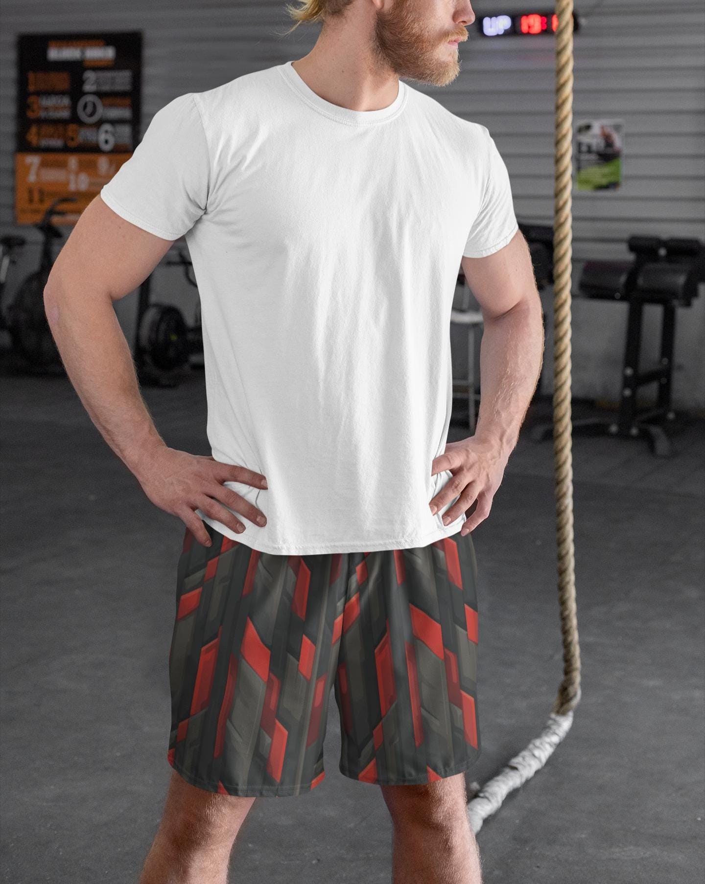 Fitness Running Shorts Men Mens Gym Activewear Abstract